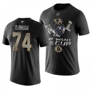 Jake DeBrusk Bruins We Want The Cup Stanley Cup Final Black T-Shirt - Sale