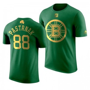 NHL Bruins David Pastrnak 2020 St. Patrick's Day Golden Limited Green T-shirt - Sale