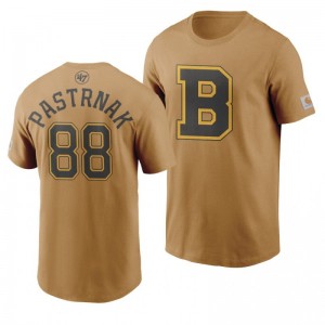 Bruins David Pastrnak Brown Vintage Carhartt X 47 Branded MVP T-Shirt - Sale