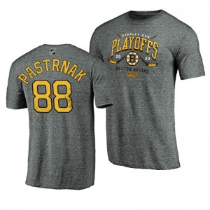 Stanley Cup Playoffs Bound Goon Tri-Blend Bruins David Pastrnak Heather Gray T-shirt - Sale