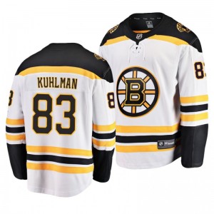 Bruins Karson Kuhlman White 2019 Away Breakaway Player Jersey - Sale