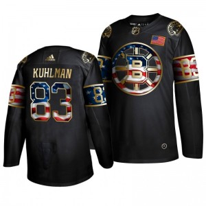 Bruins Karson Kuhlman Golden Edition Adidas Black Independence Day Men's Jersey - Sale
