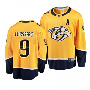 Predators Filip Forsberg Gold Home Breakaway Player Jersey - Sale