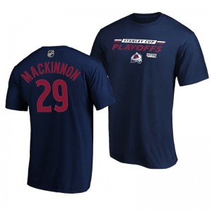 2020 Stanley Cup Playoffs Bound Top Avalanche Nathan Mackinnon Navy T-Shirt - Sale