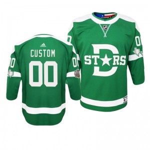2020 Winter Classic Youth Dallas Stars Custom Green Retro Adidas Authentic Jersey - Sale