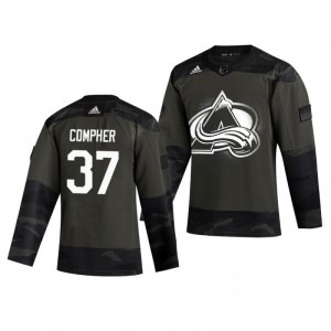 J. T. Compher 2019 Veterans Day Avalanche Practice Authentic Jersey - Sale