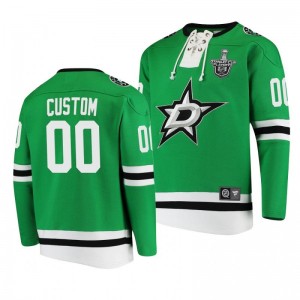 2020 Stanley Cup Playoffs Stars Custom Jersey Hoodie Green - Sale