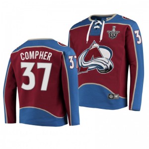 2020 Stanley Cup Playoffs Avalanche J. T. Compher Jersey Hoodie Burgundy - Sale
