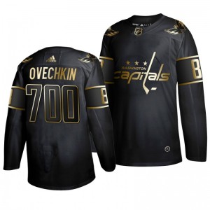 Alexander Ovechkin 700 Goals Capitals Golden Limited Black Jersey - Sale