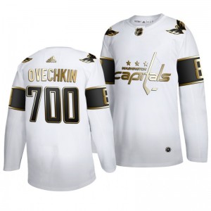 Alexander Ovechkin 700 Goals Capitals Golden Limited White Jersey - Sale