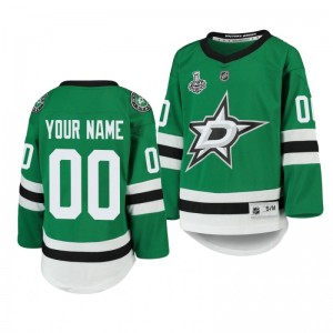 Youth Stars Custom 2020 Stanley Cup Final Replica Player Home Kelly Green Jersey - Sale