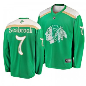 Chicago Blackhawks Brent Seabrook 2019 St. Patrick's Day Green Replica Fanatics Branded Jersey - Sale
