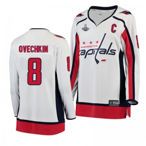 Alex Ovechkin Capitals Women's 2018 Stanley Cup Champions Away Jersey White - Sale