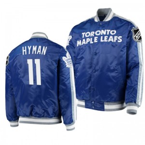 Varsity Maple Leafs Zach Hyman Blue O-Line Full-Snap Men's Jacket - Sale