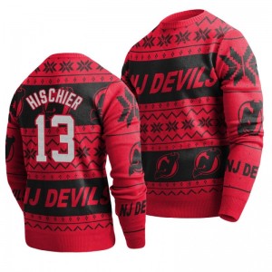 Devils Nico Hischier Red 2019 Ugly Christmas Sweater - Sale