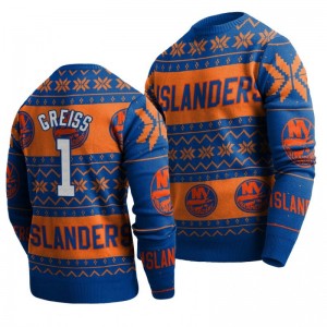 Islanders Thomas Greiss Royal 2019 Ugly Christmas Sweater - Sale