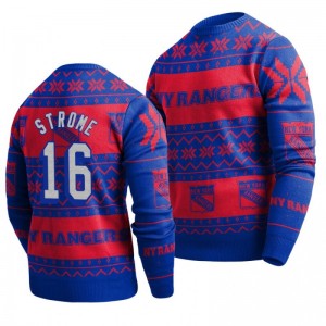 Rangers Ryan Strome Blue 2019 Ugly Christmas Sweater - Sale