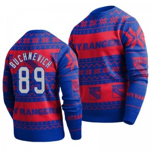 Rangers Pavel Buchnevich Blue 2019 Ugly Christmas Sweater - Sale