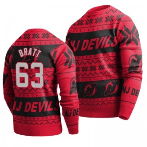 Devils Jesper Bratt Red 2019 Ugly Christmas Sweater - Sale