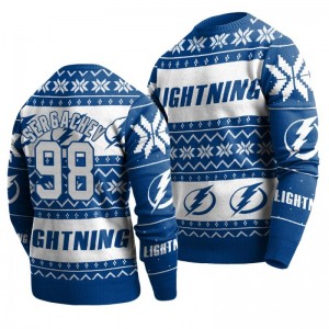 Lightning Mikhail Sergachev Blue 2019 Ugly Christmas Sweater - Sale