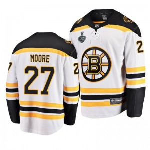 Bruins 2019 Stanley Cup Final John Moore Away Breakaway White Youth Jersey - Sale
