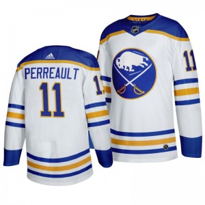 Sabres Gilbert Perreault Away Authentic Return to Royal White Jersey - Sale