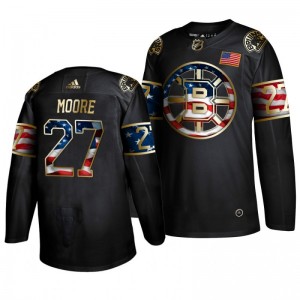 Bruins John Moore Golden Edition Adidas Black Independence Day Men's Jersey - Sale