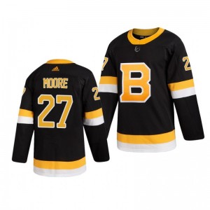 Men's Bruins John Moore Black Authentic Pro Alternate Jersey - Sale