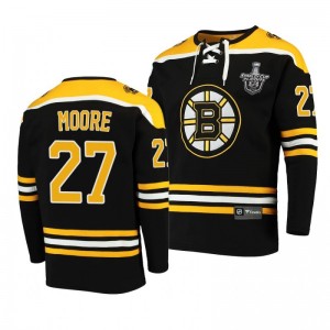 2020 Stanley Cup Playoffs Bruins John Moore Jersey Hoodie Black - Sale