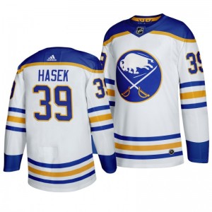 Sabres Dominik Hasek Away Authentic Return to Royal White Jersey - Sale