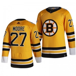 Bruins John Moore 2021 Reverse Retro Gold Authentic Jersey - Sale
