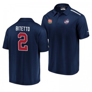 Jets 2019 Heritage Classic Navy Authentic Pro Anthony Bitetto Polo - Sale