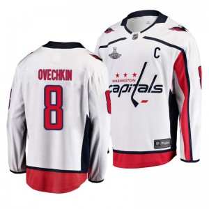 Stanley Cup Champions Alex Ovechkin Capitals White Breakaway Road Jersey - Sale