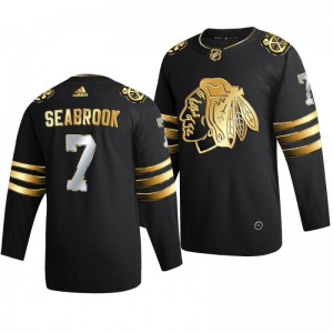 Blackhawks Brent Seabrook Black 2021 Golden Edition Limited Authentic Jersey - Sale
