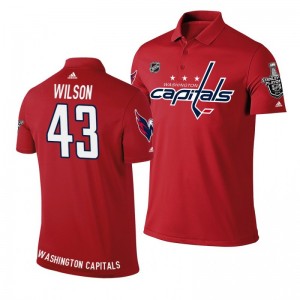 Tom Wilson Capitals Red Stanley Cup Adidas Polo Shirt - Sale