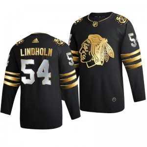 Blackhawks Anton Lindholm Black 2021 Golden Edition Limited Authentic Jersey - Sale