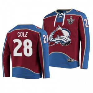 2020 Stanley Cup Playoffs Avalanche Ian Cole Jersey Hoodie Burgundy - Sale