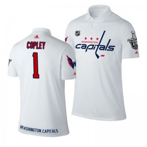 Pheonix Copley Capitals white Stanley Cup Adidas Polo Shirt - Sale