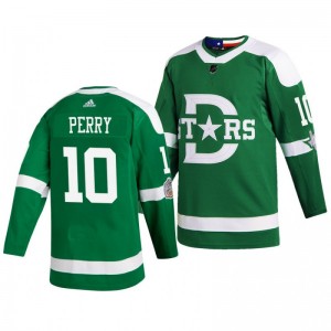 2020 Winter Classic Dallas Stars Corey Perry Green Retro Adidas Authentic Jersey - Sale