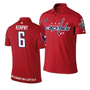 Michal Kempny Capitals Red Stanley Cup Adidas Polo Shirt - Sale