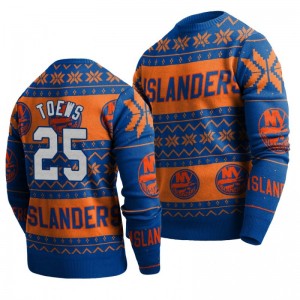 Islanders Devon Toews Royal 2019 Ugly Christmas Sweater - Sale