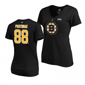 Bruins 2019 Stanley Cup Final David Pastrnak Authentic Stack Black Women's T-Shirt - Sale