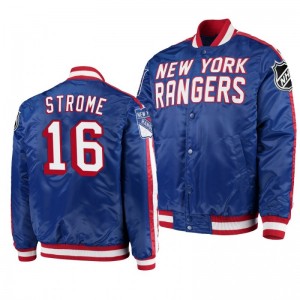 Varsity Rangers Ryan Strome Blue O-Line Full-Snap Men's Jacket - Sale