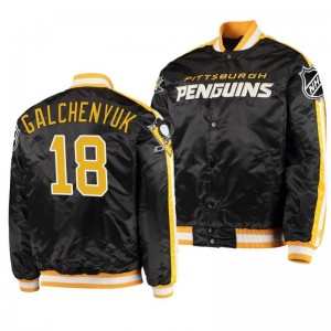 Varsity Penguins Alex Galchenyuk Black O-Line Full-Snap Men's Jacket - Sale