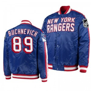 Varsity Rangers Pavel Buchnevich Blue O-Line Full-Snap Men's Jacket - Sale