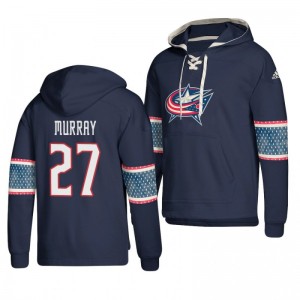 Columbus Blue Jackets Ryan Murray Lace-up Navy Jersey Pullover Hoodie - Sale
