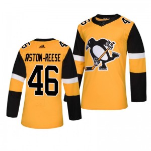 Penguins Zach Aston-Reese Player Adidas Authentic Gold Alternate Jersey - Sale