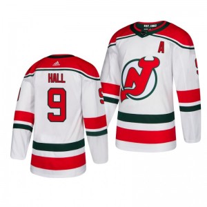 Taylor Hall Devils White Authentic Player Alternate Jersey - Sale