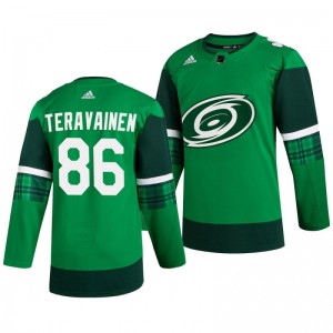 Hurricanes Teuvo Teravainen 2020 St. Patrick's Day Authentic Player Green Jersey - Sale
