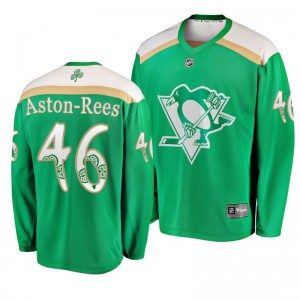 Penguins Zach Aston-Reese 2019 St. Patrick's Day Replica Fanatics Branded Jersey Green - Sale